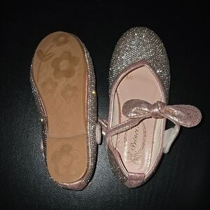 Sparkly Pink Young Girl's Kids Dress Shoes Embellished Barbie Princess